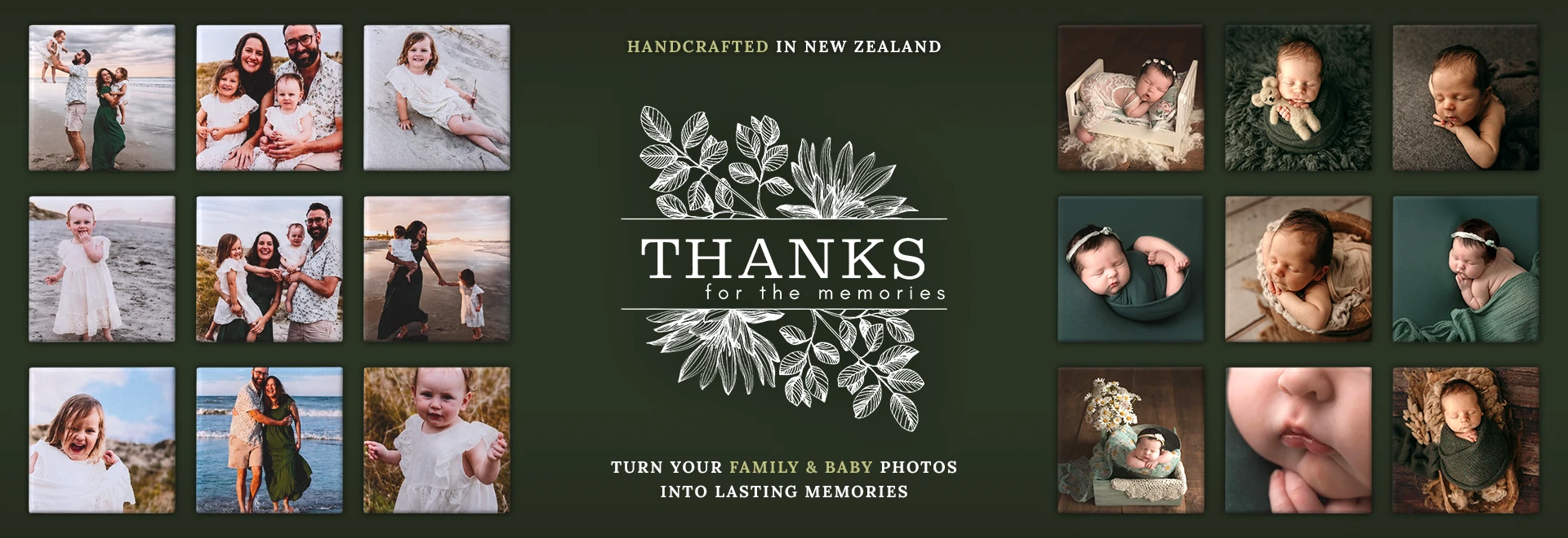 Family and baby photo magnets — handcrafted in New Zealand