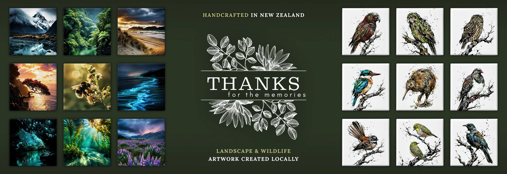 New Zealand landscape and wildlife artwork magnets